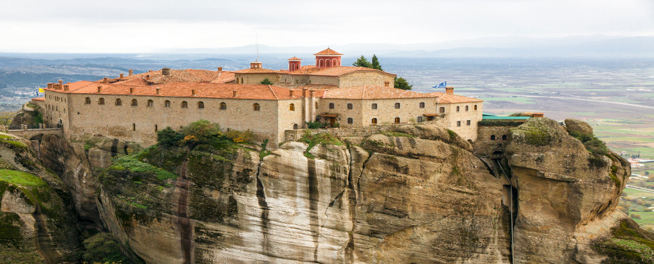 Meteore monastero al di roccia